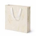Sacchetto regalo 32 x 12 x 26 cm in carta beige con manici in nastro stile floreale