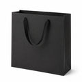 Borsa regalo 30 x 12 x 40 cm in carta nera con manici in nastro - stile minimalista