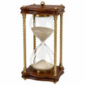Clessidra decorativa 20 x 20 x 38 cm in vetro legno marrone e metallo dorato stile classico