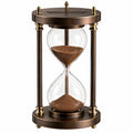 Clessidra decorativa da tavolo 30 cm in vetro e metallo bronzo stile classico