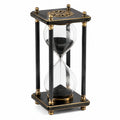 Clessidra decorativa 18 x 18 x 39 cm in vetro e metallo nero oro stile classico