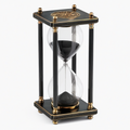 Clessidra decorativa 18 x 18 x 39 cm in vetro e metallo nero oro stile classico