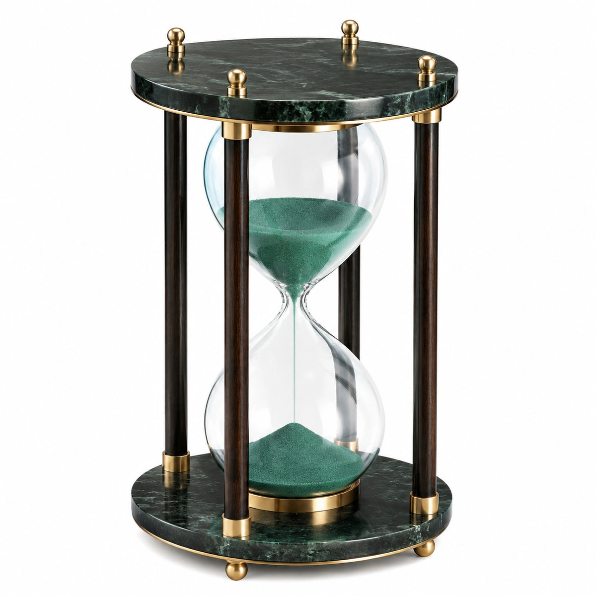 Clessidra decorativa 30 x 55 cm in vetro legno verde stile moderno