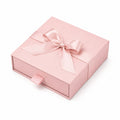 Scatola regalo 25 x 20 x 8 cm in cartone rosa con nastro in raso - confezione a cassetto