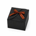 Scatola regalo 20 x 20 x 10 cm in cartone nero con nastro rame - chiusura a coperchio