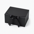 Scatola regalo 25 x 20 x 10 cm in cartone nero con fiocco decorativo