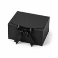 Scatola regalo 25 x 20 x 10 cm in cartone nero con fiocco decorativo