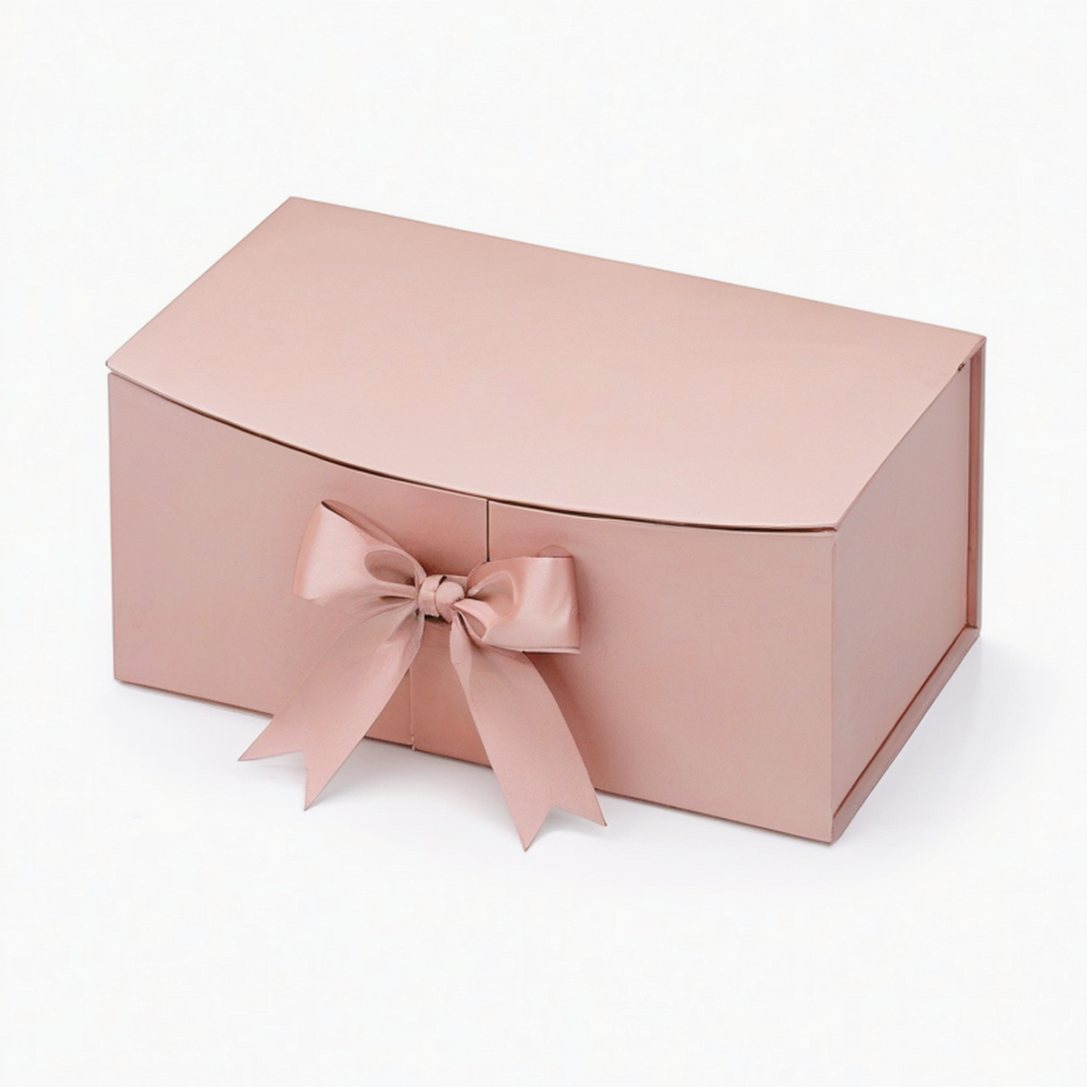 Scatola regalo 30 x 22 x 12 cm in cartone rosa con nastro di raso - confezione decorativa con coperchio