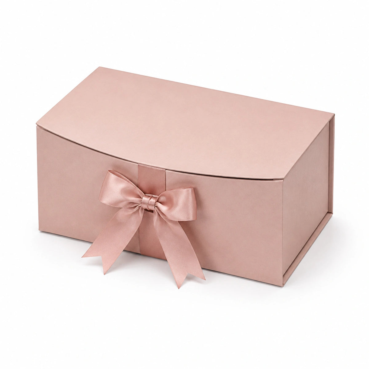 Scatola regalo 30 x 22 x 12 cm in cartone rosa con nastro di raso - confezione decorativa con coperchio