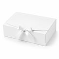 Scatola regalo 25 x 20 x 10 cm in cartoncino bianco con nastro in raso - chiusura a fiocco